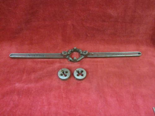 Usa made  die holder 18&#034; long + assorted dies 3/8th - 16, 1/2-13 ok tool for sale