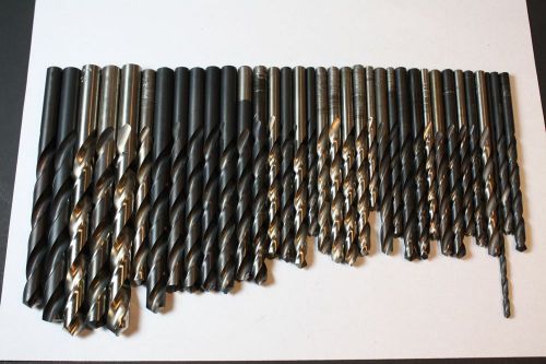 MACHINIST DRILL BIT LOT  35 pieces.  Some are large. Largest is 7/16