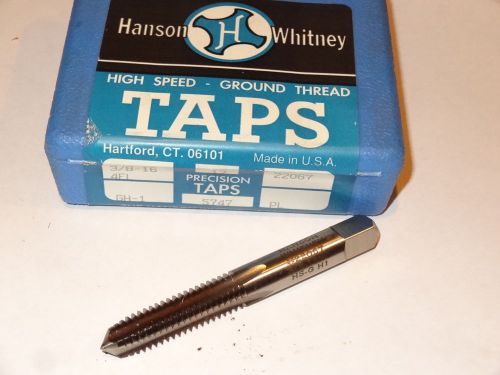 3 new hanson whitney 3/8-16 nc gh-1 h1 4fl plug hss spiral point taps 22067 usa for sale