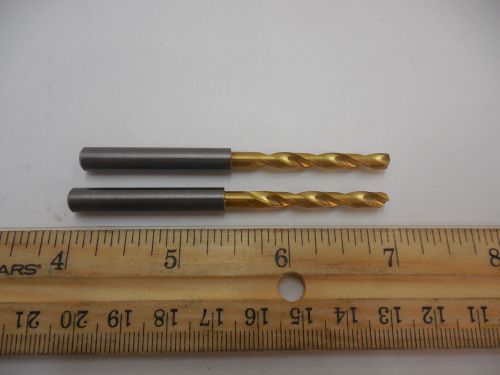 2 M.A. Ford Carbide Drill  bits Coolant tin coat CNC 0.1655 machinist toolmaker