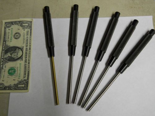 Starrett  #248 Drive Pin Punches 6 pieces.  Steel &amp; Brass  3/16&#034; dia.   New