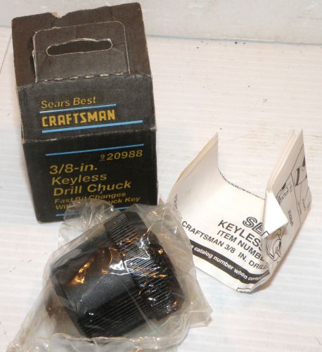VINTAGE Craftsman 9-20988 Replacement Keyless Drill Chuck 3/8 inch New in Box