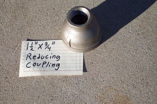 Reducing coupling 1-1/2&#034; x 3/4&#034; stainless steel 150# npt ,threaded for sale