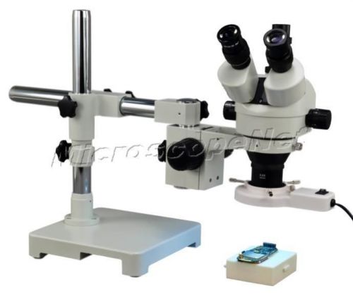 Boom stand 3.5-90x zoom stereo microscope+8w ring light for sale