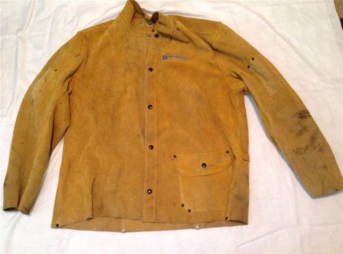 Welders leather work jacket, full length, xl for sale