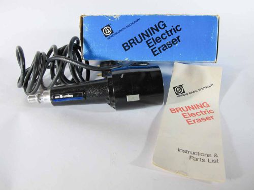 Vintage Bruning 87201 87-300 Electric Drafting Eraser w/ Blue Box &amp; Instructions