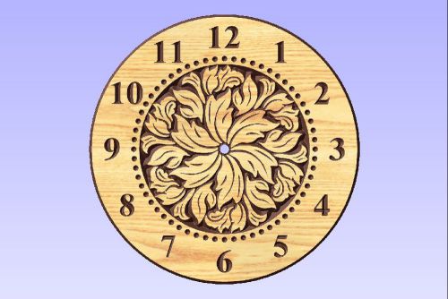 Wooden Clock V- Carving G codes for Mach3 any cnc router carving