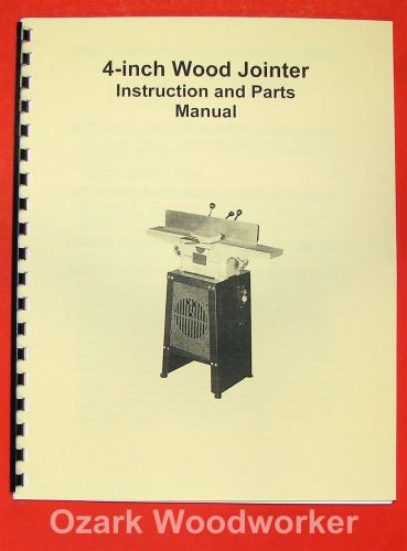JET/Asian JJ-4 4&#034; Jointer Instructions &amp; Parts Manual 0395