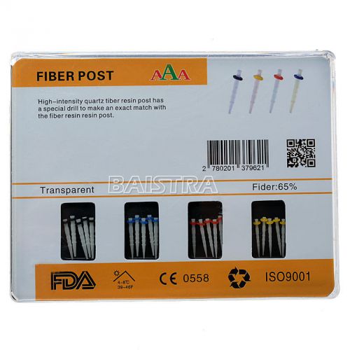 5Packs Dental AAA Fiber Posts Resin High-intensity Screw Thread Glass&amp;4 Drills