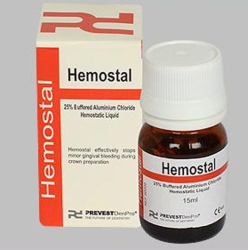 Dental Hemostal hemostatic liquid to stop minor gingival bleeding.1 Bottle 15 ml