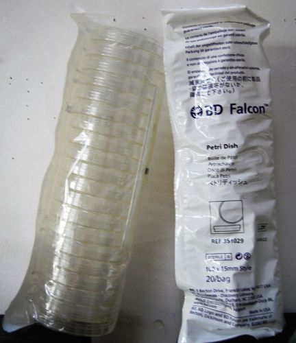 Petri dishes BD Falcon 100x15mm petri dish 20 count sealed sleeve sterile 351029