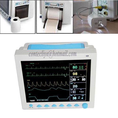 Ce&amp;fda portable multiparameter icu/ccu vital signs patient monitor+printer+etco2 for sale