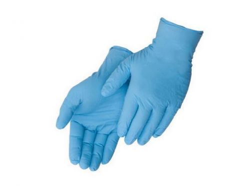 Industrial gloves powder free disposable 4 mil thickness large  blue box of 100 for sale