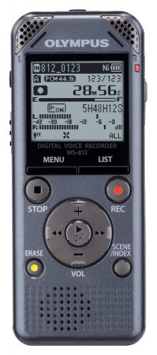 Olympus ws-812 grey voice recorder 4gb, wma, mp3 w/ usb key-genuine &amp; brand new for sale