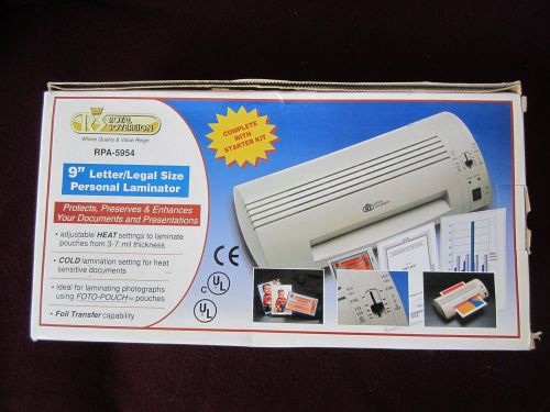 Royal sovereign rpa-5954r 9-inch laminator machine for sale