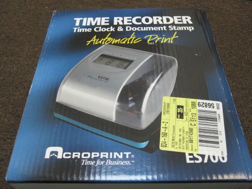 New Acroprint Time Recorder ES700 Automatic Print Time clock Document Stamp