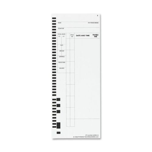 Pyramid PTR4000 Computerized Payroll Time Card - 8.50&#034; x 3.50&#034; - 100 / Pack