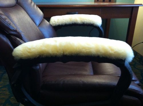 15&#034; l real sheepskin armrest pads cover office chair wheelchair arms usa made for sale