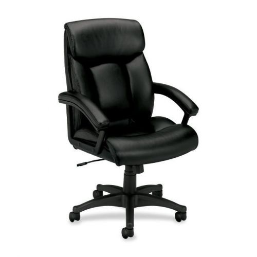 Basyx VL151 Series Black Leather High-Back Chair