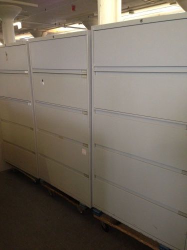 **LOT OF 6 - 5DRAWER LATERAL SIZE FILES by STEELCASE 900 MODEL w/LOCK&amp;KEY 36&#034;W**