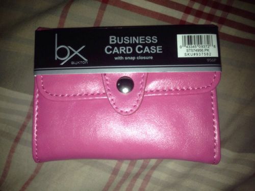 Buxton Business Card Case with Flap Style Snap Closure Soft Pink *30D3X1*