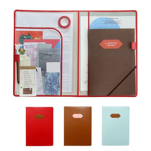 Office A4 Document Holder with Note Pad File Paper Organizer Pockets Pen Holder