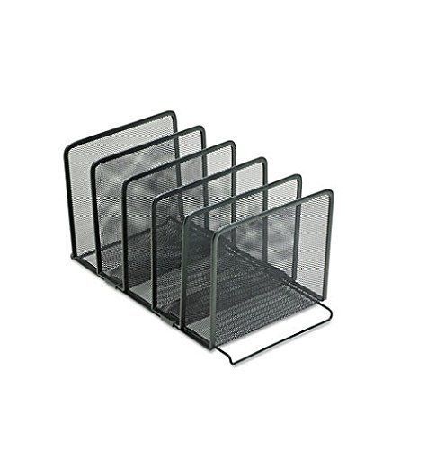 Mesh Collection Stacking Sorter, 5-Section To Keep Desk Organized Black Durable
