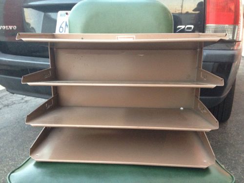 Vintage Lit-Ning Metal 3 Tray Desk Organizer / Sorter / File / Papers / Letters