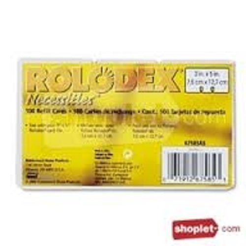 100 Pack of  3&#034; x 5&#034; Rolodex Refill File Cards Brand New 67585