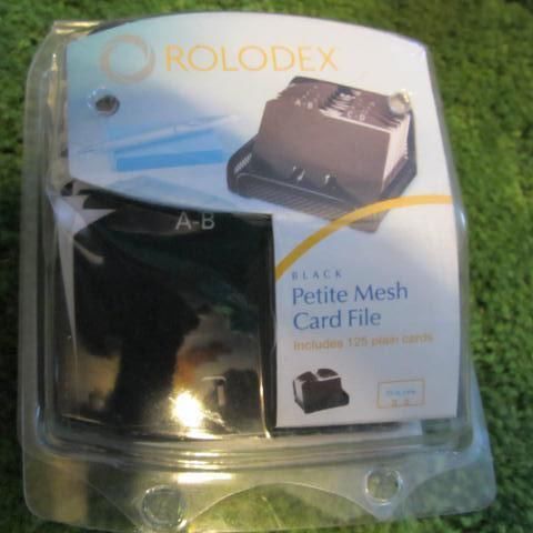ROLODEX PETITE MESH CARD FILE - 2 1/4 BY 4 INCH - BLACK WIRE MESH BASE