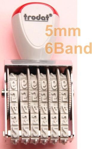 6 Band 5mm Number No. Stationery Bill Ticket Paper Rubber Stamp Ink Pad #BX8 JY