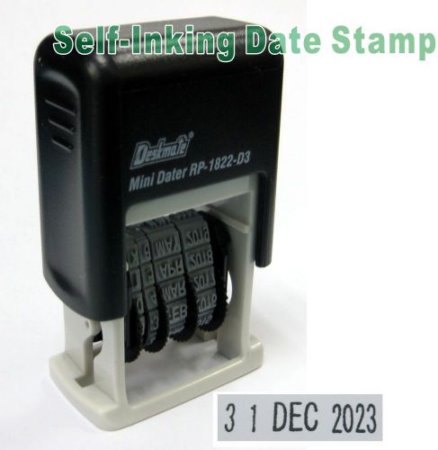 3mm Dater Stamp Self Inking Ink color BLACK Deskmate Mini D3 Pad Rubber Date