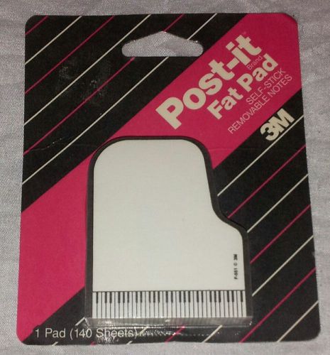 NEW! VINTAGE 1991 3M WHITE GRAND PIANO POST-IT NOTES FAT PAD 140 SHEETS USA