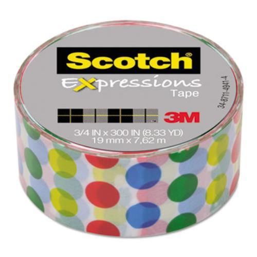 3m C214P9 Expressions Magic Tape, 3/4&#034; X 300&#034;, Dots