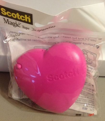 Scotch Magic Tape Pink Dispenser Heart Shape New Free Shipping 9.72 YD Tape