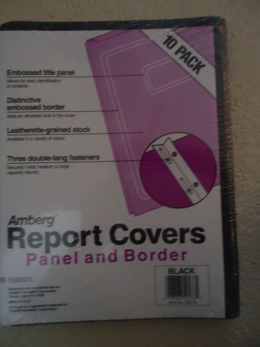 Amberg  Traditional Panel/border Report Cover - Letter -10 pack Black New Med. 3
