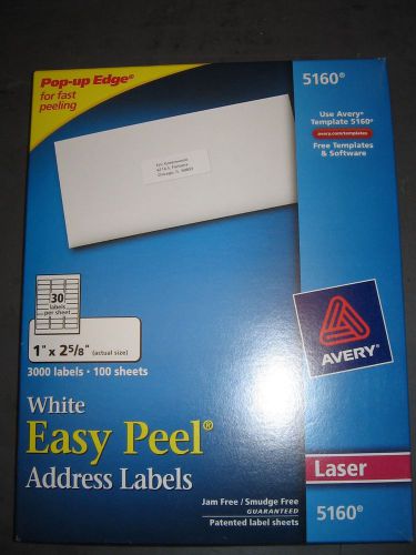 AVERY 5160 (3000 Labels) White Laser Labels
