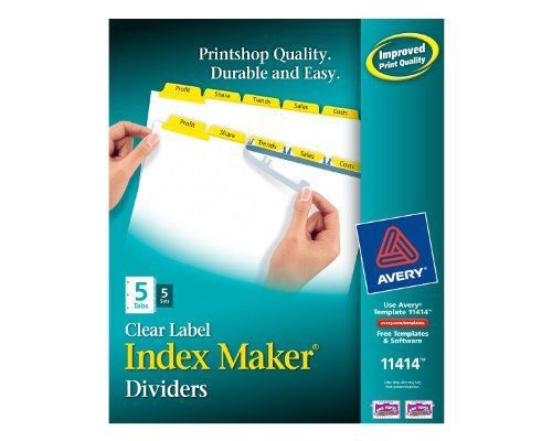 Avery Index Maker Punched Clear Label Tab Divider - 5 X Divider - (ave11414)