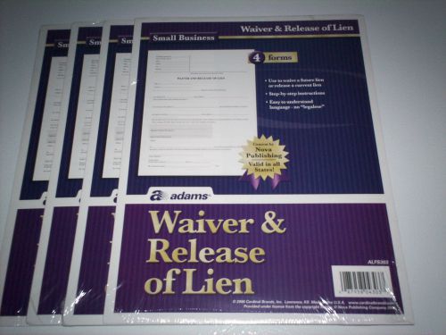 Small Business Forms 4 Waiver and Release of Lien Adams Nova Publishing Easy