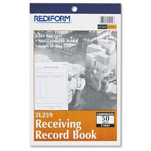 Rediform carbonless receiving record slip book - 50 sheet[s] - stapled - (2l259) for sale