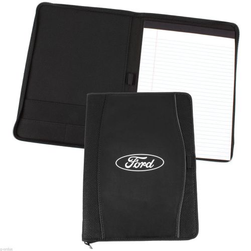 Ford motor company padfolio 8.5 x 11 writing pad zippered closure cover pen port for sale