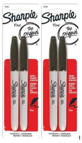 Sharpie Fine Point Permanent Markers 2 packs/ 4 Black Markers 30162