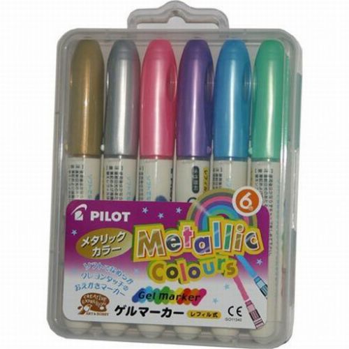 Gel marker 6 color set (metallic color) Plastic case (japan import) AWG-M8-MS6P