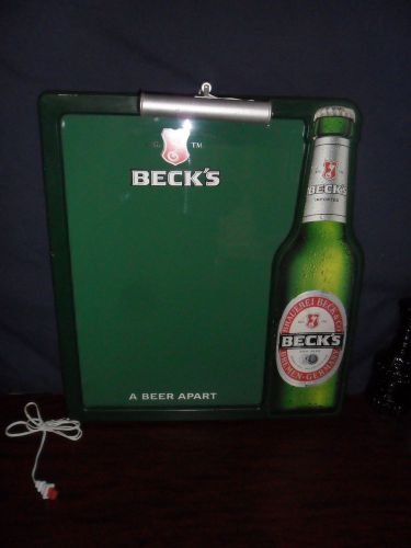 Becks Beer Sign Large Lighted Dry/Erase Board