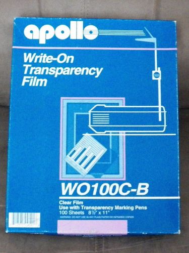 Apollo Write-On Transparencey Clear Film 8 1/2 x 11, 65+ Sheets, WO100C-B
