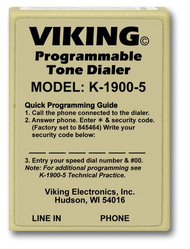 NEW Viking VIKI-VKK19005 Viking Hot Dialer with Touch Tone