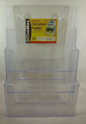 Magazine literature holder 3 slots clear plastic counter hang 13 in tall