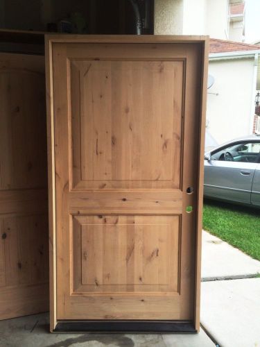 Front entry door 42&#034; x 80&#034; classic design knotty alder 2 panel square top for sale