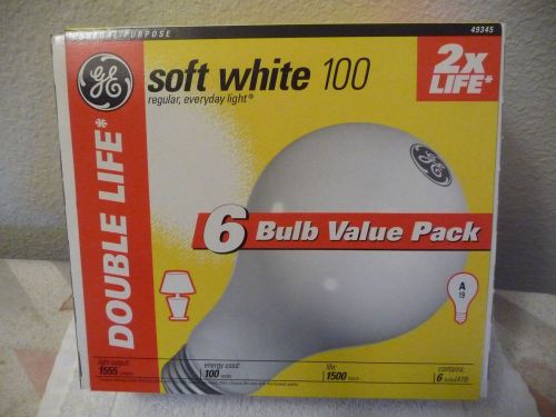 100 Watt Light Bulbs, GE Soft White, Double Life