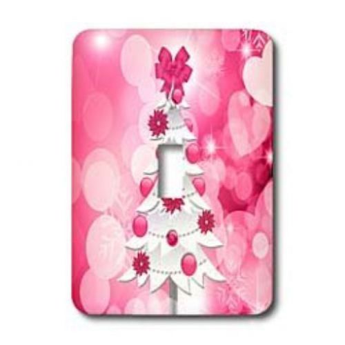 3dRose LLC lsp_62829_1 Pink and White Christmas Tree with Poinsettia Ornaments a